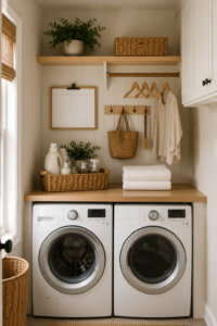 small laundry room organization before and after transformation