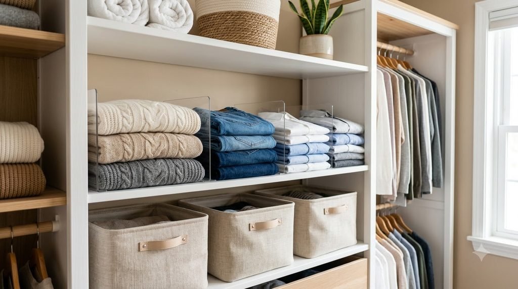 small closet with double hanging rods maximizing vertical clothing storage