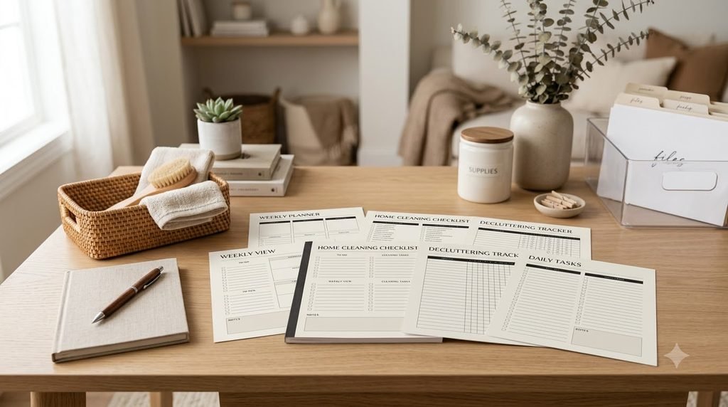 home organization printable worksheets and checklists