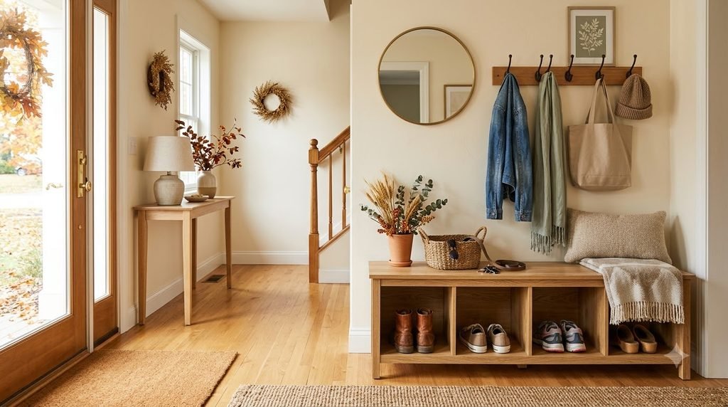 organized entryway with practical shoe storage