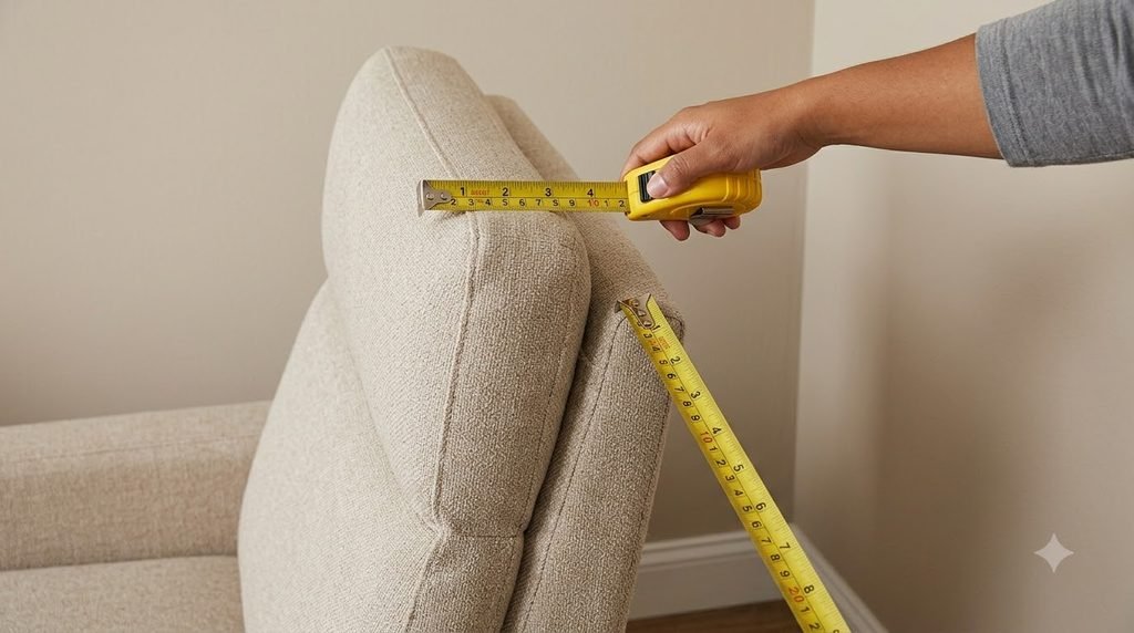 Measuring floor space for a compact recliner