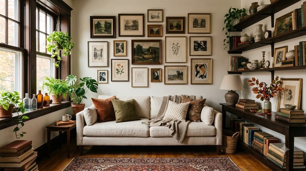 Personalized fall home decor with vintage and meaningful accents