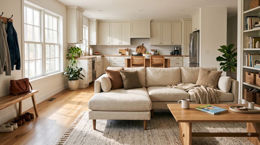 organized home with simple systems and clear surfaces