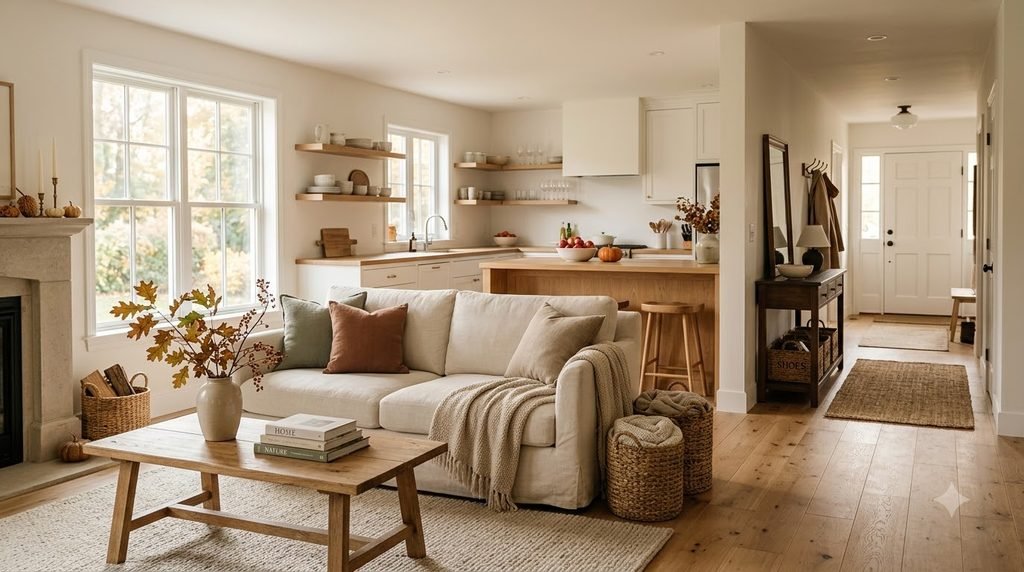 Beautiful organized home prepared for the holiday season