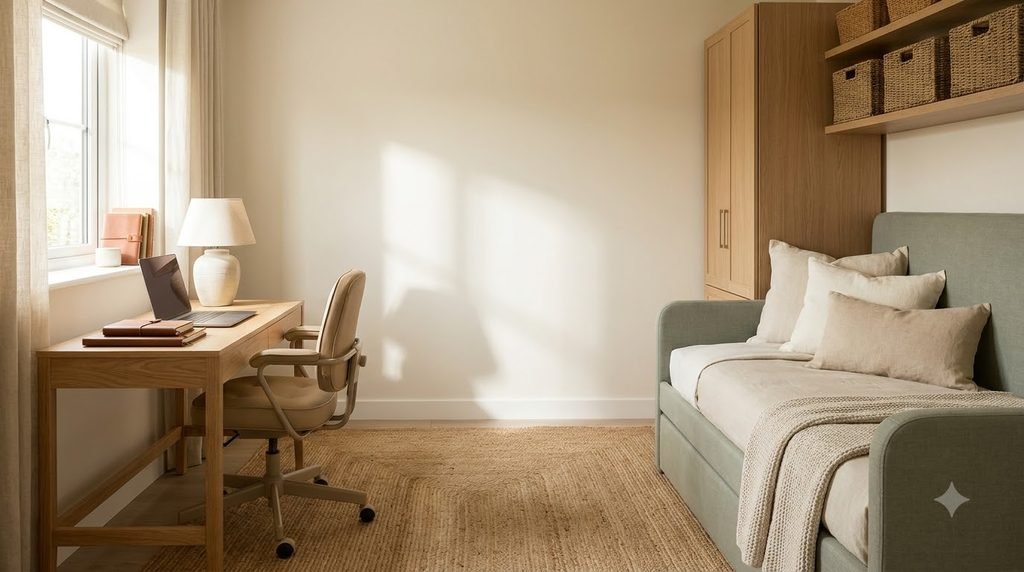 Home office and guest room combination flex space